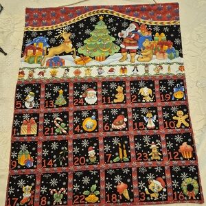 Festive Handmade Quilted Advent Calendar with 24 Pockets
